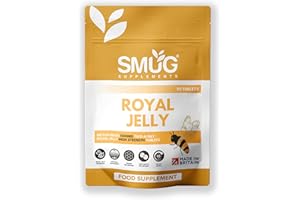 Royal Jelly British Made by SMUG Supplements - 90 Tablets - 1500mg Daily Serving - 45 Day Supply - Suitable for Both Men and Women