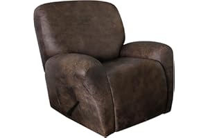 ANARACHON Recliner Chair Covers Leather Like, 4 Pieces Lazy Boy Recliner Cover for Recliner Chair, Soft Sofa Slipcover Furniture Protector Washable Sofa Cover for Pets Kids (X-Large, Dark Brown)