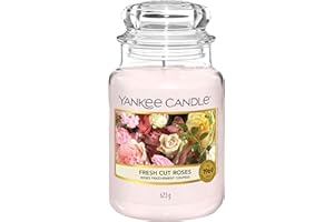 ‎YANKEE CANDLE Yankee Candle Duftkerze im Glas (groß) | Fresh Cut Roses | Kerze mit langer Brenndauer bis zu 150 Stunden | Perfekte Geschenke für Frauen