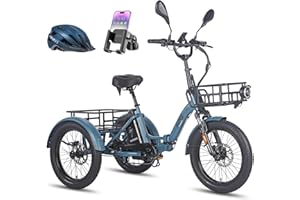 Fafrees F20 MATE Triciclo Elettrico per Adulti Pieghevole, 48V 21Ah Batteria Rimovibile 65-115KM, Motore 65N.m e Freni Idraulici - Bici Elettrica 3 Ruote per Uomo Donna con Cestini