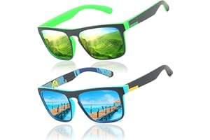 LEDING&BEST Lunettes de Soleil polarisées Homme Femme/Ultra légères Lunettes de Soleil 100% Anti Protection UV400 pour Conduite Pêche Sports