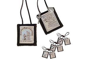 TALPGOD Scapulars Catholic, Brown Scapular Of Our Lady Of Mount Carmel, Pack Of 3, Wool, No Gemstone