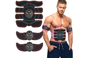 WARDBES Electroestimulador Muscular Abdominales - para Abdomen, Brazos y Piernas, Masajeador y Reductor Abdominal, Electroestimulador Abdominal con 8 Nodos Tonificador Muscular