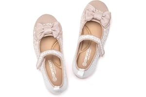 Frank Mully Mädchen-Kleiderschuhe Mary Janes Mädchen-Flats zum Reinschlüpfen, Ballerinas, Flache Party-Schulschuhe mit Schleife für Kleinkinder/kleine Kinder/große Kinder