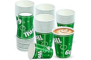 BFB Pappbecher 12 unzen für Fußballparty 50 Stück Partybecher 350 ml Party Papptassen Partygeschirr Set