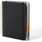 STAWINK A5 Notebook with Dividers, 150 Sheets/300 Pages, Notebook | Linen effect PU hardcover, cream paper 100 g/m&sup2;, ruled 7