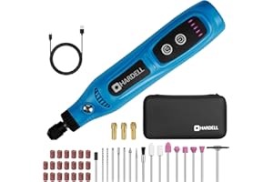 HARDELL Cordless Rotary Tool 3.7V, 5-Speed Mini Rotary Tool Kit with 43 Accessories, Type-C Charging Power Rotary Tools for Engraving, Sanding, Polishing, Drilling, Grinding
