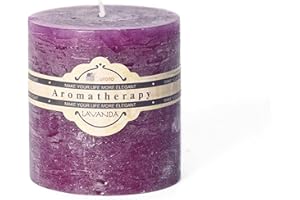 Candele D'Aurora Silvia Candela Profumata con Finitura Ruvida, Cera vegetale, Viola, 7x7x7.5 cm