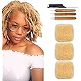 FAMILOCS Afro Kinky Bulk Human Hair for Draedlock Extensions, Repair Locs, Twists and Braids 8 Inch Pack of 3, 613 Blonde