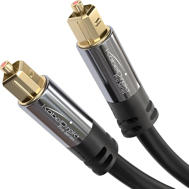 KabelDirekt – Optical Audio Cable, TOSLINK Cable – Soundbar to TV – 1m short (Digital Optical Audio Cable, Fibre Optic Lead, TOSLINK/SPDIF Cable, for Stereo/Amp/HiFi, Xbox One/PS4 – black)