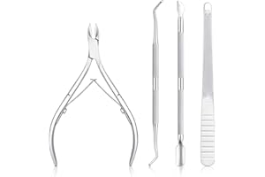 MELLIEX Tronchesino per Cuticole con Spingi-Cuticole Lima per Unghie e Sollevatore per Unghie, Acciaio Inossidabile Cuticole Taglierina per le Cuticole di Mani e Pied