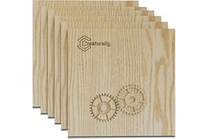 Creatorally Compensato 3mm, Legno Fai Da Te per Laser 30x30 cm, Compensati Quercia Rossa 6 Pezzi Pannelli Impiallacciatura Legnoso Tavole per Incisione Taglio Artigianato Non Finito Grezzo