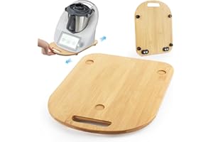 TOSAVGA Gleitbrett für Thermomix TM6 / TM5, Holz Brett mit Rollen, Gleitbrett Zubehör mit Handgriff, Rollbrett für Thermomix Schnelles Bewegen & Sicherer Stand, Unterlage Gleiter Slider