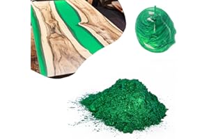 Resin Pro Couleurs de Pigment Sahara pour Résine Époxy, Poudre de Mica 10g pour Travail de la Résine, Revêtement, Plans de Travail, Tables, DIY, Arts et Artisanat, Effet de Mouvement (Vert Clair)