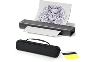 Itari M08F Tattoo Drucker, Thermodrucker Tattoo Stencil Drucker mit IPad & Phone & PC, Tattoo Maschine Set mit Aufbewahrungsbox & 10 Pcs Tattoo Transfer Papier für Tattoo Künstler Anfänger, Grau