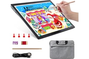Diamond Painting Zubehör Leuchttisch A4 - Wiederaufladbare Light Pad, Tragbares Batteriebetriebene LED lichtpad mit Tasche, 5 Stufen dimmbare Helligkeit Leuchtplatte für Zeichnen