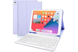 ‎ZABATOCO Zabatoco Hülle mit Tastatur für iPad 10.2" 9.Generation 2021, Tastaturhülle für iPad 9/8/ 7.Gen 10.2, iPad Air 2019(3. Gen), iPad Pro 10,5 Bluetooth Funktastatur mit Schutzhülle, Violett