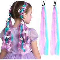 Regenbogen Pferdeschwanz Haarverlängerung – 26 Zoll, Buntes Haargummi Für Mädchen & Frauen