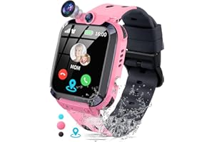 JUBUNRER Smartwatch Bambini GPS Telefono SOS Sveglia Giochi Impermeabile Fotocamera Modello di Classe Smartwatch Bambina Orologio Bambino Ragazzi Ragazze Regali- Compleanno- per 3-12 Anni