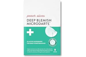 Peach Slices | Deep Blemish Microdarts | Acne Patch | Early Stage & Deep Pimples | Fast-Acting | Salicylic Acid | Tea Tree Oil | Niacinamide | Cica | Hyaluronic Acid | Spot Treatment | 9 Patches