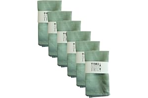 3Z FUNJXHEY 6er Set Stoffservietten Leinenservietten Baumwolle 100% Natur Tischdekoration Küche Esstisch Abendessen Cafe Restaurant 40*40CM Familienessen Hochzeiten Cocktail Startseite Weihnachten (Grün)