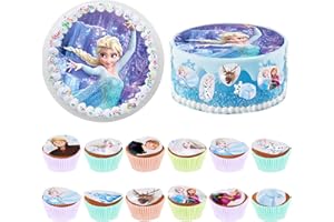 RASMADHUR Tortenaufleger Mädchen 25 Stück, mit 20 cm Tortendeko Essbar und Muffin Deko Essbar, Essbare Tortenaufleger, Esspapier Tortendeko, Tortenaufleger Foto Geburtstag Mädchen, Kuchen Dekoration