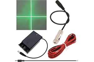 CTRICALVER Lasermodul (Lichtquellform: Grünkreuz) verstellbares Brennpunkt-Set, 3-5V Industrielles Lasermodul Diode 2,1 mm DC-Stecker 520 nm + Stromversorgungsset