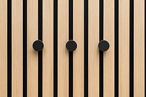 GENERISCH Akustikpaneele Haken ohne Bohren 5-er Set Rund (Schwarz Matt)