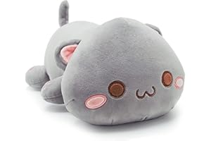 shownicer Peluche Gatto, Kawaii Giocattolo Morbido, Animali di Peluche Gattino, Bambola di Peluche Cuscino, Regalo per Bambini Ragazza 3+ Anni (Grigio-1, 30cm)