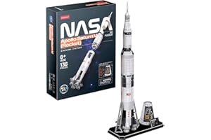 PARTY TOWN Puzzle 3D NASA - Apollo Saturn V Rocket | 3 Wymiary Puzzle Dla Dzieci I Dorosłych | Doświadcz Układania Puzzli W Trzecim Wymiarze | 136 szt.