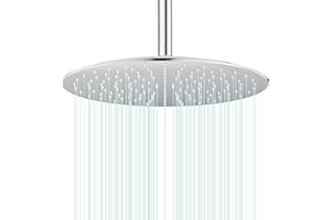 AULEEND Rain Shower Head, Work with Any Decorative Style，All Metal Rainfall Shower Head (Chrome, 16 Inch)
