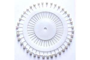 AAMERA Hijab Scarf Pearl Pins Wheel Craft Tailor Sewing Hat Multi Use DIY, White