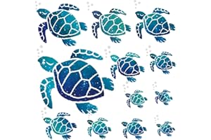RTRTGS 12 Pezzi Adesivi Bagno Decorativi, Adesivi Murali Bagno, Decorazioni Bagno in Vinile con Tartaruga Marina, Decalcomania Tartaruga per Bagno, Camera da Letto, Soggiorno, WC, Asilo
