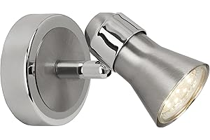 BRILLIANT lamp Sanny LED Wall spot Iron/Chrome | 1x LED-PAR51, GU10, 3W LED Reflector lamp Included, (250lm, 3000K) | Scale A ++ to E | Swiveling Head
