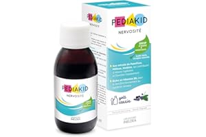 PEDIAKID - Complément Alimentaire Naturel Pediakid Nervosité - Formule Exclusive au Sirop d'Agave - Favorise l'Apaisement - Réduit l'Agitation - Arôme Naturel Cassis - Flacon de 125 ml