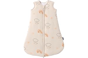 Sacco Nanna Neonato PewinGo 2.5 TOG 0-6 Mesi | Cotone | Coperta Indossabile con Doppia Cerniera | Morbido, Delicato Sulla Pelle & Lavabile in Lavatrice -Beige