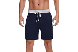 Bresdk Pantalón Pijama para Hombre Pantalones Cortos Verano Shorts con Bolsillos