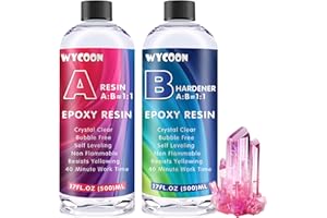 WYCOON Epoxidharz mit Härter 1005ml/34oz,Epoxidharz Set Anfänger, Kristallklares Gießharz für DIY-Basteln, Schmuckherstellung, Gießen von Formen