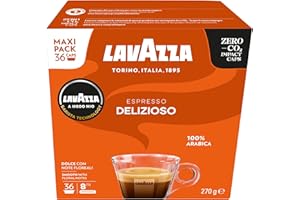 Lavazza, A Modo Mio Delizioso, Coffee Pods Espresso , 100% Arabica, 36 capsules
