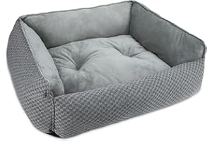 JOEJOY Lit pour Chiens de Petite à Moyenne Taille jusqu'à 14 kg, Doux et Confortable, Anti-Anxiété, Panier Moelleux, Peut Antidérapant Lavable (63x53x20cm)