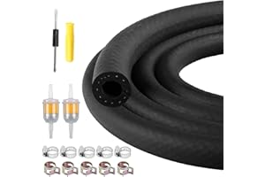 1M Fuel Pipe Kit Upgrade NBR 6MM Fuel Hose with Screwdriver, 10 Clamps & 2 Filters Fuel Line Hose for Cars, Trucks, Lawn Mower Diesel Heater Fuel Line, Heat & Chemical Resistant for Fixes