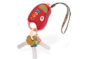 B. toys – FunKeys Toy – Funky Toy Keys dla małych dzieci i niemowląt – zabawka kluczyki samochodowe i czerwony pilot zdalnego sterowania z jasnością i dźwiękami – w 100% nietoksyczne i wolne od BPA