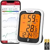 ThermoPro TP358 Dahili Saatli Termometre Higrometre, Bluetooth Dijital Ev Termometresi, Veri Depolama ve Oda i&ccedil;in Uyarı Fonks