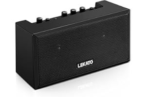 LEKATO Mini amplificador de guitarra eléctrica con efectos de sobremarcha limpia, 5 W, mini amplificador de bajo, amplificador de graves Bluetooth para práctica diaria, amplificador pequeño portátil