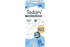 TADAM' - Tampons Dermo-Sensitifs avec Applicateur - Flux Super - 100% Coton Bio - Sans substances toxiques - Non blanchi au chlore - Ecolabellisé - 14 unités