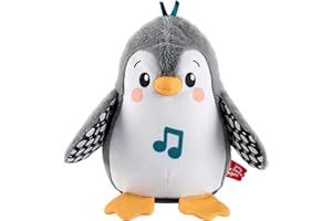 Fisher-Price Baby Tummy Time Toy Flap & Wobble Penguin, Plush with Music & Motion for Sensory Play Newborns Ages 0+ Months, HNC10
