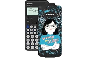 Casio FX-82SP CW - Calcolatrice scientifica, con Jess Wade illustrata da Coco Escribano, consigliata per il curriculum spagnolo e portoghese, 5 lingue, più di 300 funzioni, colore grigio scuro