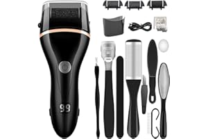 ‎AOMEES Hornhautentferner Elektrisch, AOMEES Elektrische Hornhautentfernung mit LED Anzeige & 3 Ersatzrollen Hornhaut Entfernen, Profi Elektrischer Hornhautentferner Füße Foot Callus Remover für Fußpflege
