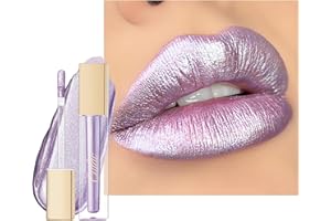 Oulac Diamond Purple Lip Gloss - Metallic Liquid Lip Stain, Long Lasting Lipstick for Women, Waterproof, Transfer Proof, also for Eyeshadow, Highly Pigmented Lip Tint, Vegan, 4.5ml, MD02