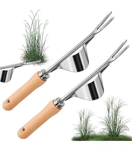 Estirpatore Manuale Per Erbacce - Attrezzo Giardinaggio Multiuso In Acciaio Con Manico Legno - Foto 4